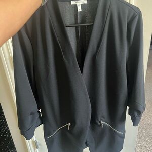 Maurices Black Blazer with Zipper Accents